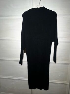 Anna Cai Dress Ribbed Sweater Dress Black Long Sleeve Sz M